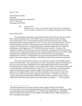 Joint Letter to FCC on Spectrum Interference Issues