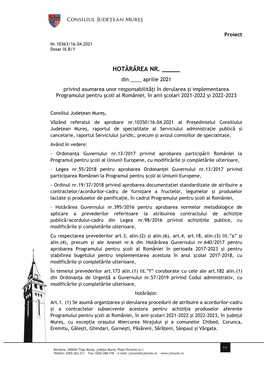 13. Proiect De Hotărâre Privind Asumarea Unor Responsabilități În