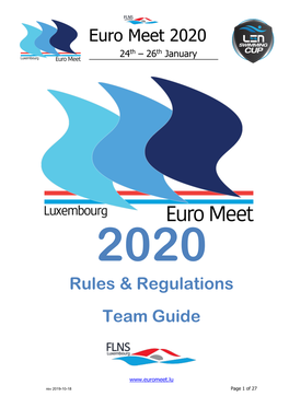 Euro Meet 2020 Rules & Regulations Team Guide