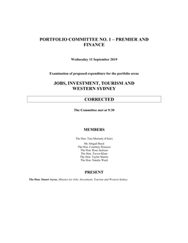 Transcript of Committee Proceedings