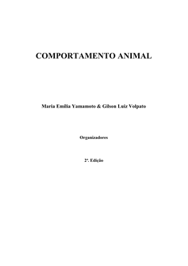 Capítulo 1: Ciência E Comportamento Animal