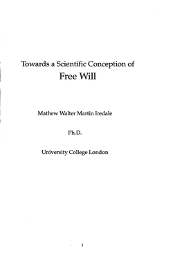 Towards a Scientific Conception of Free Will