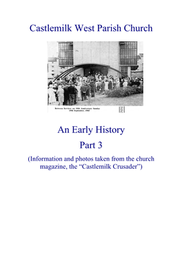 Castlemilk West Parish Church an Early History Part 3