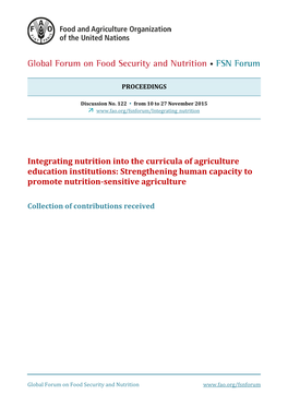 Global Forum on Food Security and Nutrition