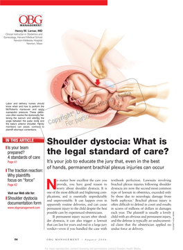 Shoulder Dystocia