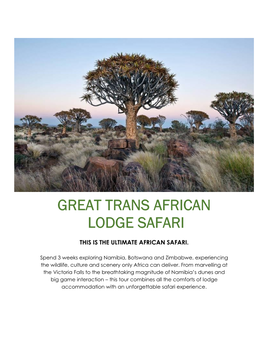 Great Trans-African Lodge Safari