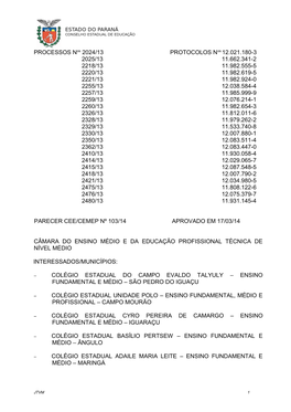 Processo N.º Protocolo