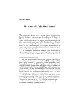 The World of Sa'adat Hasan Manto1