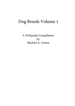 Dog Breeds Volume 1