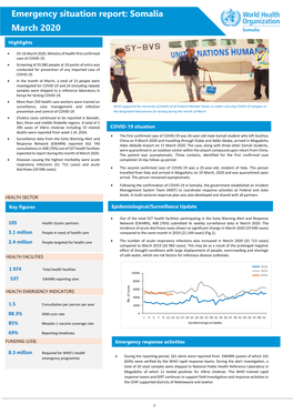 Emergency Situation Report: Somalia March 2020