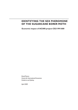 Identifying the Sex Pheromone of the Sugarcane Borer Moth 307.8 KB