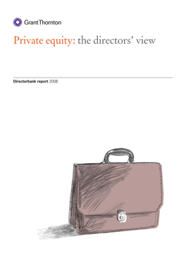 Private Equity: the Directors’ View