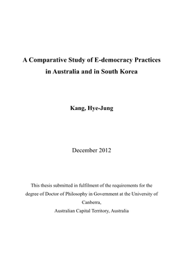 Chapter 3 Cross-Country Comparison of Political Systems in Australia and in South Korea