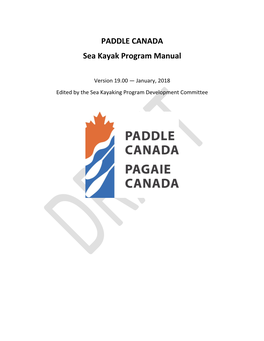 PADDLE CANADA Sea Kayak Program Manual