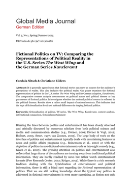 Fictional Politics on TV: Comparing the Representations of Political Reality in the U.S