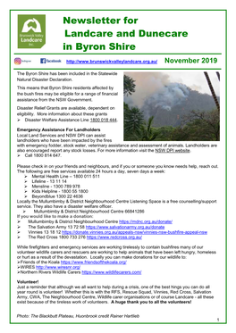 Newsletter for Landcare and Dunecare in Byron Shire