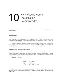 Non-Negative Matrix Factorization Recommendation System