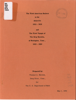 The First American Sealers in the Antarctic, 1812-1819 • • 1