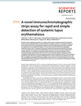 A Novel Immunochromatographic Strips Assay for Rapid and Simple Detection of Systemic Lupus Erythematosus