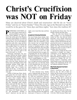 Christ's Crucifixion Was NOT on Friday