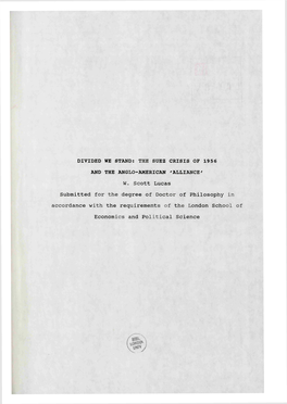 The Suez Crisis of 1956 and the Anglo-American