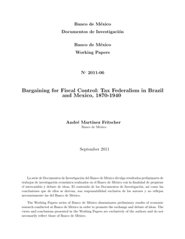 Tax Federalism in Brazil and Mexico, 1870-1940