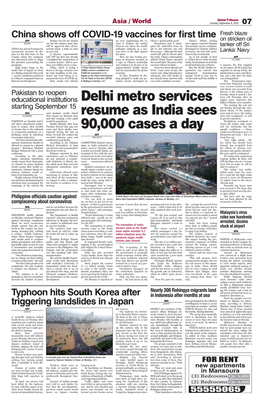 Delhi Metro Services Resume As India Sees 90,000 Cases A