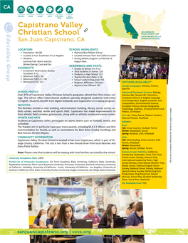 Capistrano Valley Christian School Profile
