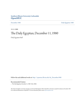 The Daily Egyptian, December 11, 1980