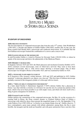 The First Descriptions of Compound Microscopes Date from the Early 17 Th Century