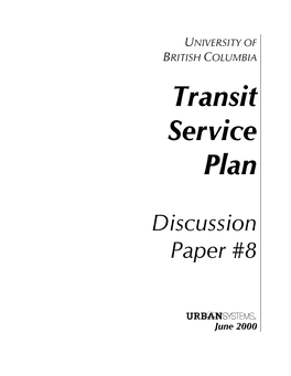 Transit Service Plan