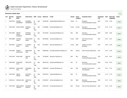 Higher Education Department, Odisha, Bhubaneswar Government of Odisha