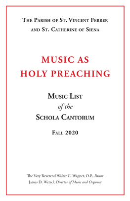 Music As Holy Preaching