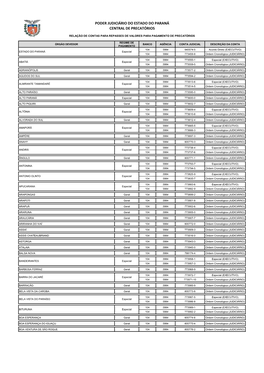 Poder Judiciário Do Estado Do Paraná Central De Precatórios