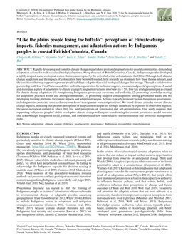 “Like the Plains People Losing the Buffalo”: Perceptions of Climate