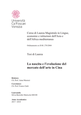 La Nascita E L'evoluzione Del Mercato Dell'arte in Cina