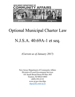 Optional Municipal Charter Law N.J.S.A. 40:69A-1 Et Seq