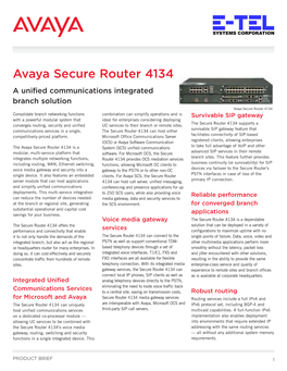 Avaya Secure Router 4134