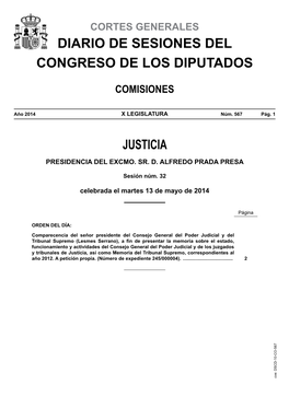 Diario De Sesiones De La Comisión De Justicia