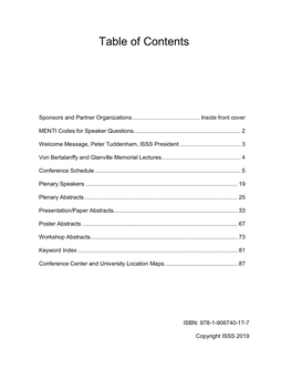 Table of Contents