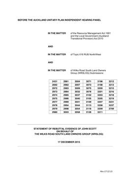 Rev.17.12.15 BEFORE the AUCKLAND UNITARY PLAN