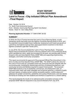 Laird in Focus - City Initiated Official Plan Amendment - Final Report