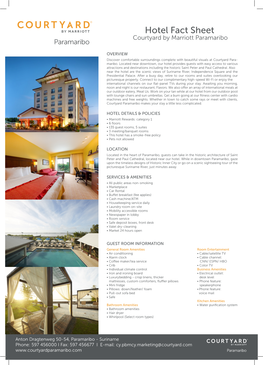 Hotel Fact Sheet Courtyard by Marriott Paramaribo