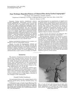 Some Technique-Dependent Patterns of Collateral Flow During Cerebral Angiography* J.F