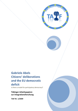 Gabriele Abels Citizens' Deliberations and the EU Democratic Deficit