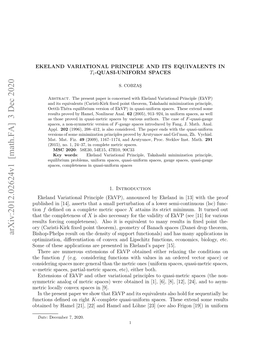 Arxiv:2012.02624V1 [Math.FA]