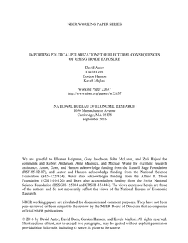 Importing Political Polarization? the Electoral Consequences of Rising Trade Exposure