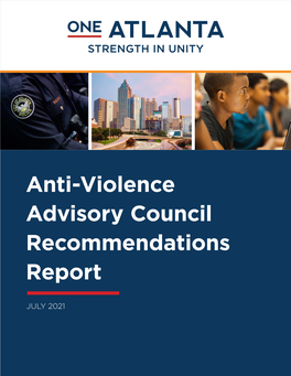 Anti-Violence Advisory Council Recommendations Report