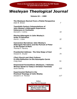 Wesleyan Theological Journal