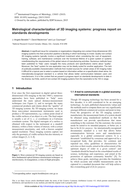 Metrological Characterization of 3D Imaging Systems: Progress Report on Standards Developments